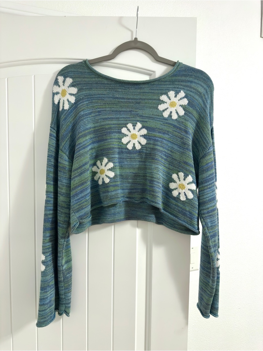 Pacsun LA HEARTS 100% Cotton Floral Crop Sweater